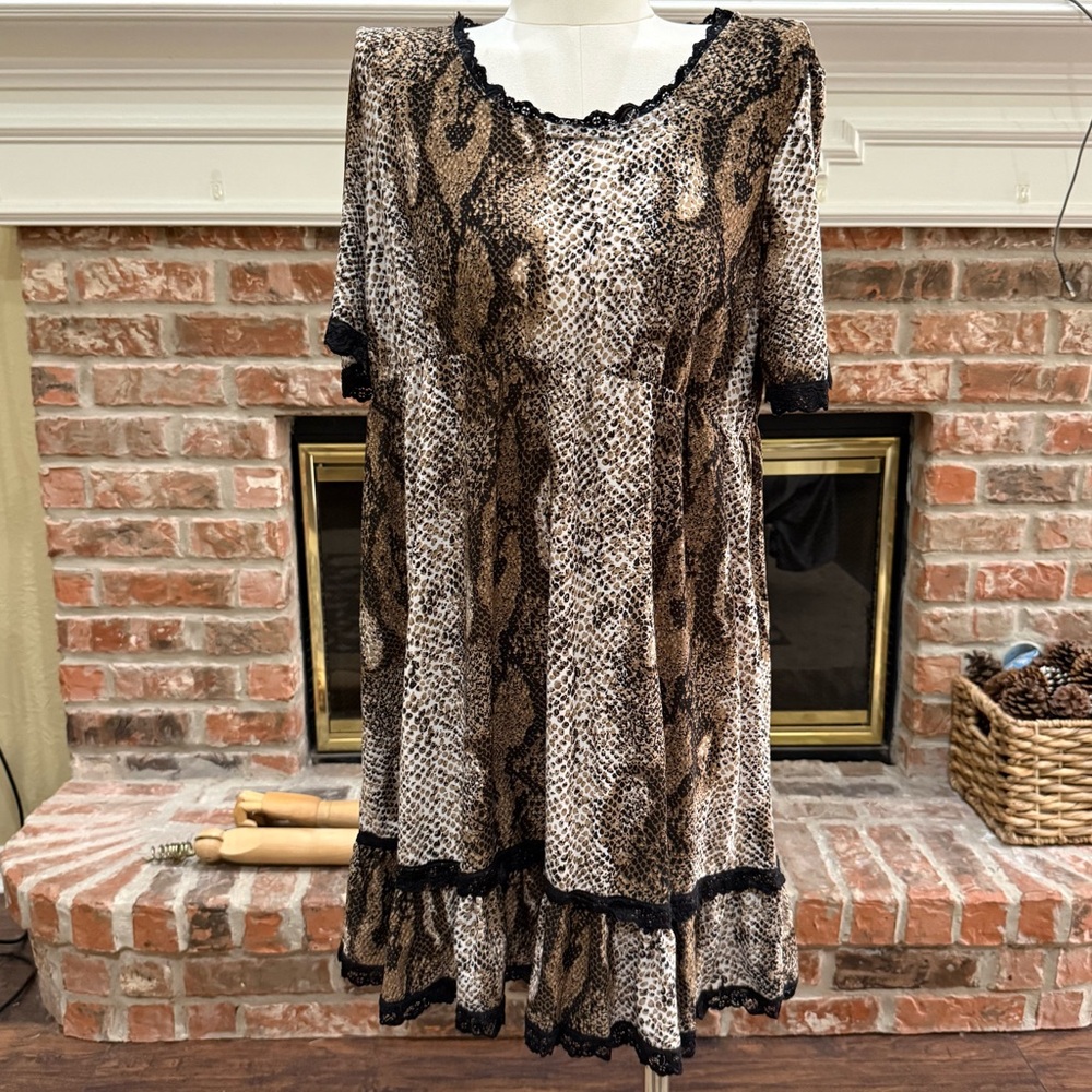 Y2K Lady Noiz Black Snakeskin Patterned Mini Dress / M / Excellent condition